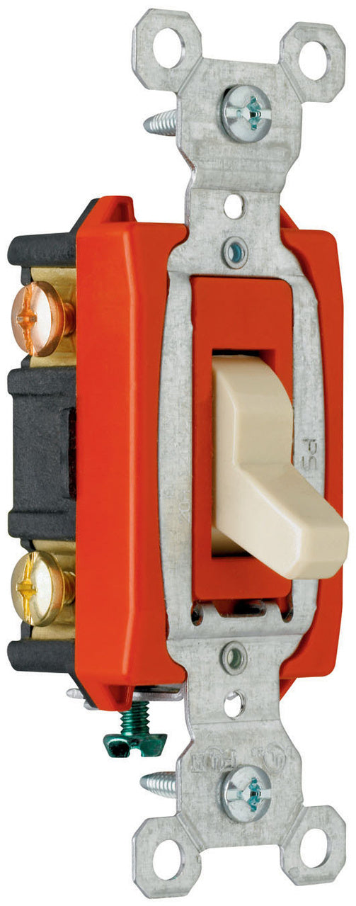 Pass & Seymour Commerical 20A Specification Grade Toggle Switch, Ivory (20 A, Ivory)