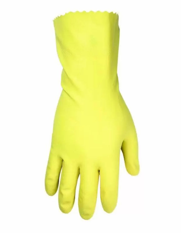 Custom Leathercraft Household Yellow Latex Gloves, Large (Large, Yellow)