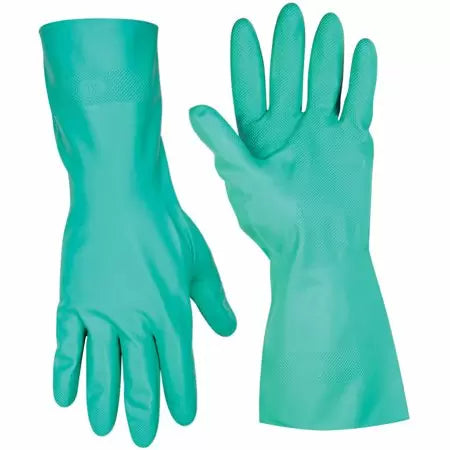 Custom Leathercraft Small Chemical Resistant Nitrile Gloves Green (Small, Green)