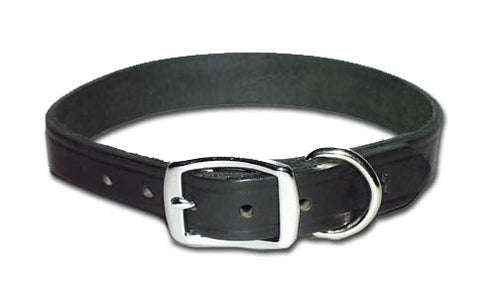 Leather Brothers OmniPet 3/4 X 20-Inch Flat Latigo Collar, Large Black (3/4 X 20, Black)