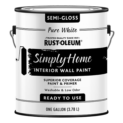 Rust-Oleum® Simply Home® Interior Wall Paint Semigloss Pure White (Gallon, Semigloss Pure White)