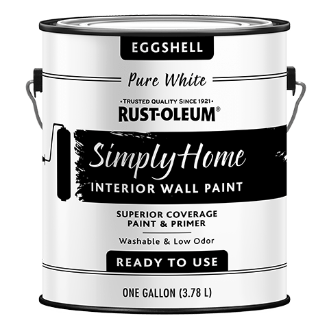 Rust-Oleum® Simply Home® Interior Wall Paint Eggshell Pure White (Gallon, Eggshell Pure White)