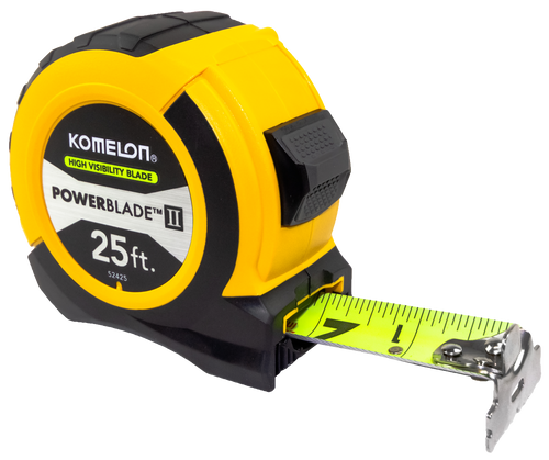 Komelon  16' x 1.06 Powerblade II Tape Measure, ABS Case, Yellow/Black, Small (16' x 1.06, Yellow/Black)