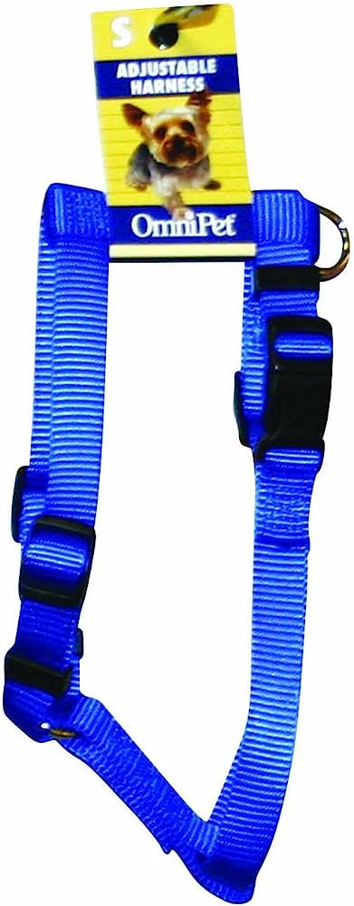Leather Brothers OmniPet Kwik Klip Adjustable Nylon Pet Harness, Blue, Small (Small, Blue)