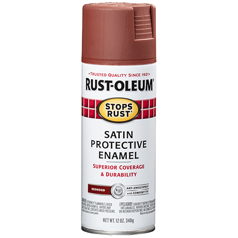 Rust-Oleum® Protective Enamel Spray Paint Satin Redwood (12 Oz, Satin Redwood)