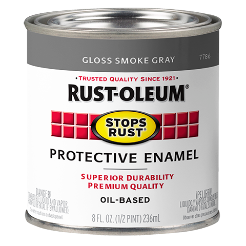 Rust-Oleum® Protective Enamel Brush-On Paint Gloss Smoke Gray (Half Pint, Gloss Smoke Gray)