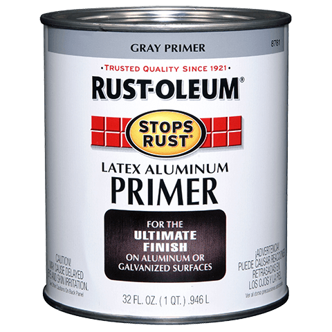 Rust-Oleum® Rust-Oleum® Stops Rust® Latex Aluminum Primer Flat Aluminum Primer (Quart, Flat Aluminum Primer)