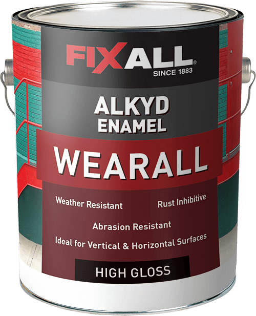 FixAll Wearall Alkyd Enamel High-Gloss White - 1 Gallon (1 Gallon, White)