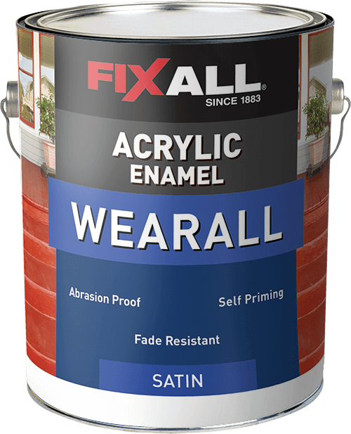 FixAll  Wearall Acrylic Enamel Satin Olde Towne Red - 1 Gallon (1 Gallon, Olde Towne Red)
