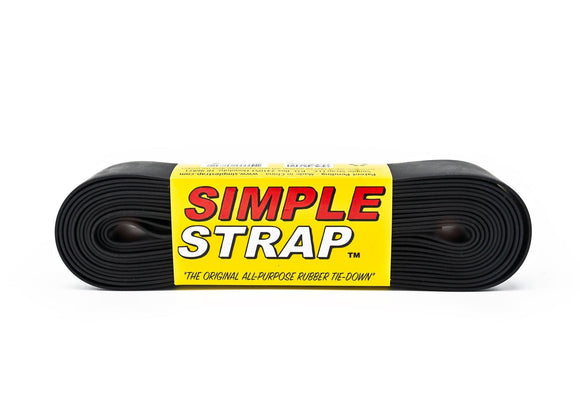 Simple Strap The Original All Purpose Rubber Tie Down, 2mm Regular Duty (800 PSI) 20 Ft. X 2mm X 40mm, Black (20'' X 2mm X 40mm, Black)