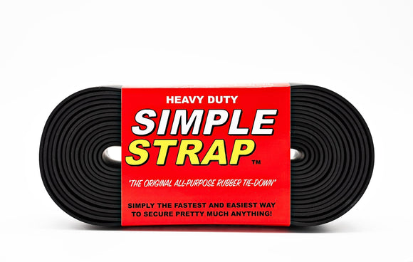 Simple Strap The Original All Purpose Rubber Tie Down, 3mm Heavy Duty (1000 PSI)  20 Ft. X 3mm X 40mm, Black (20' X 3mm X 40mm, Black)