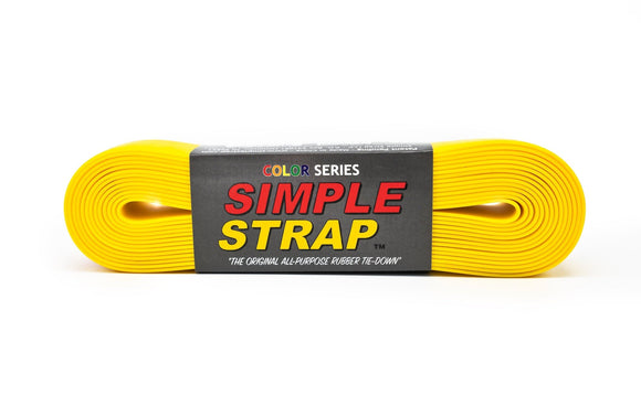 Simple Strap The Original All Purpose Rubber Tie Down, 2mm Regular Duty (800 PSI 20 Ft. X 2mm X 40mm, Yellow) (20' X 2mm X 40mm, Yellow)
