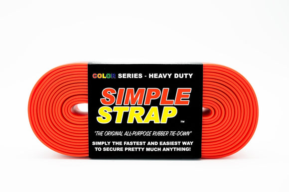 Simple Strap The Original All Purpose Rubber Tie Down, 3mm Heavy Duty (1000 PSI) 20 Ft. X 3mm X 40mm, Red (20' X 3mm X 40mm, Red)