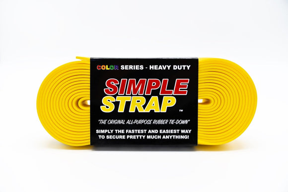 Simple Strap The Original All Purpose Rubber Tie Down, 3mm Heavy Duty (1000 PSI) 20 Ft. X 3mm X 40mm, Yellow (20 Ft. X 3mm X 40mm, Yellow)