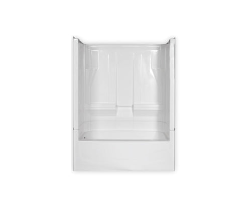 ABG Brands Clarion AcrylX Four-Piece Alcove Left-Hand Drain Tub Shower (60 x 33 x 75, Biscuit)