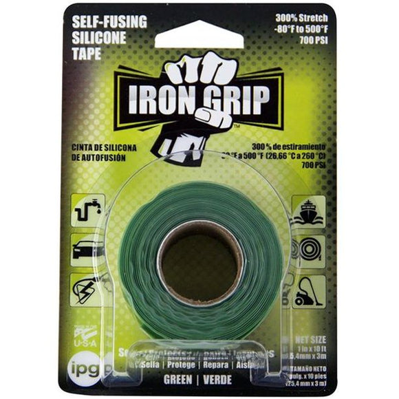Intertape Iron Grip®  Silicone Tape Self Fusing Silicone Rubber Tape (1 in. x 10 ft., Green)