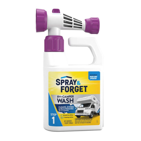 Spray & Forget™ RV & Camper Wash Cleaner with Hose End Adapter (1 Quart)