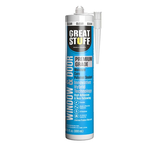 Great Stuff™ Premium Window & Door Clear Hybrid Polymer Sealant 10 oz., Clear (10 oz, Clear)
