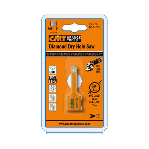 CMT 552-735, Dia-mond Dry Hole Saws, 1-3/8