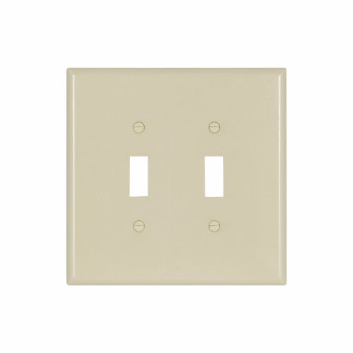 Eaton Cooper Wiring Toggle Wallplate, Ivory 2 Gang