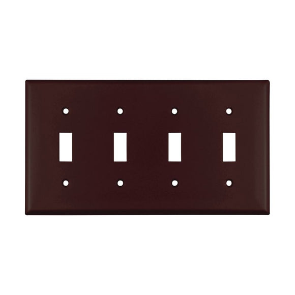 Cooper Wiring Devices  4 - Gang Standard Toggle Plate, Brown