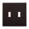 Eaton Cooper Wiring Toggle Wallplate, Brown 2 Gang