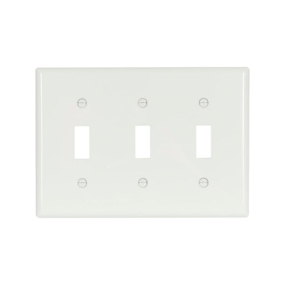 Cooper Wiring Devices Standard Switch Plate - 3-Gang - White (3 Gang, White)