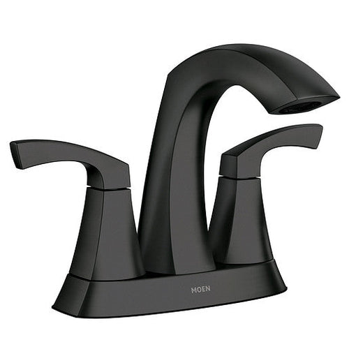 Moen Lindor Matte Black Two-Handle High Arc Bathroom Faucet