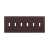 Eaton Toggle Wallplate, Brown 6 Gang (6 Gang, Brown)