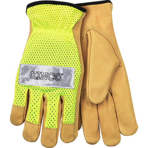 Kinco Hi-Vis Green Mesh & Grain Pigskin Palm