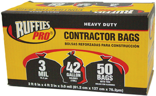 Berry Plastics Ruffies 42-Gallon Black Contractor Bags