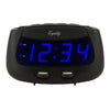 La Crosse Technology Equity 0.9 inch Blue LED Dual USB Alarm Clock