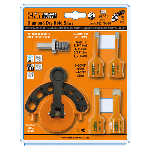 CMT 552-701-06, Dia-mond Hole Saw Set