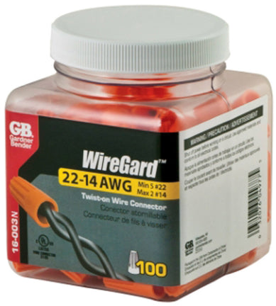 22-14AWG WIRE CONN ORANGE 100/JAR