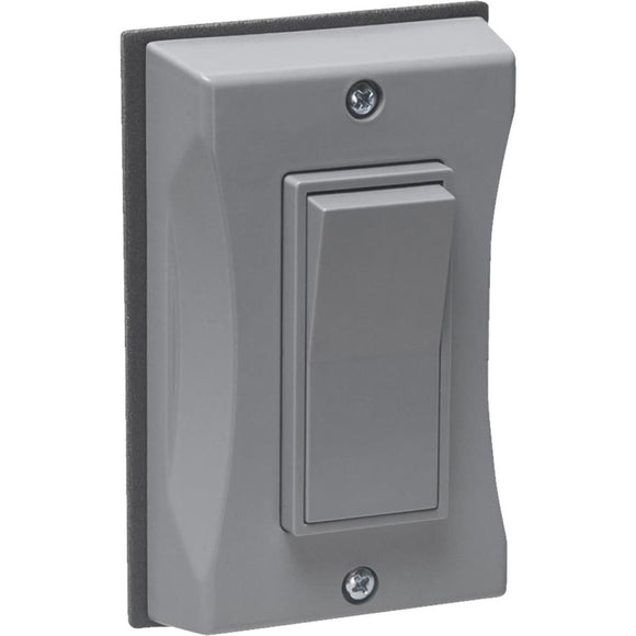 Bell Single Gang Vertical Mount Gray Weatherproof Outdoor Rocker Switch Cover