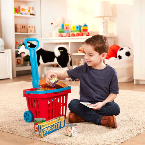 Melissa & Doug Fill & Roll Grocery Basket Play Set