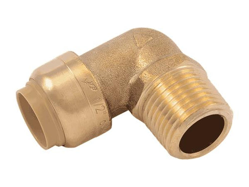 Sharkbite Brass Push Male Adapter Elbow 1/2 in. x 1/2 in. MNPT