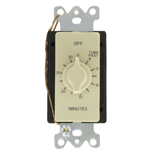 NSI Industries Tork 30 Minute In-Wall Twist Timer Switch, Ivory Faceplate